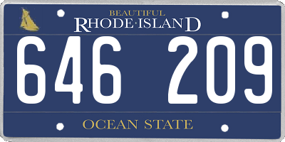 RI license plate 646209