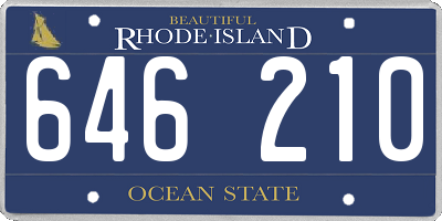 RI license plate 646210