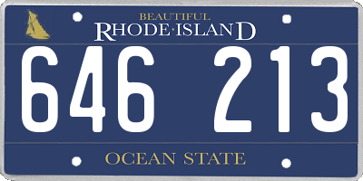 RI license plate 646213
