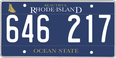 RI license plate 646217