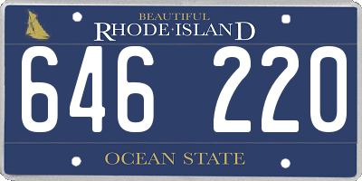 RI license plate 646220