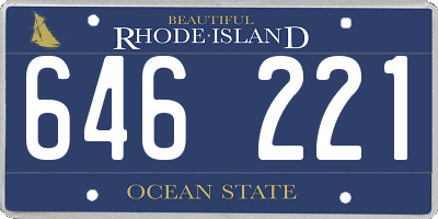 RI license plate 646221