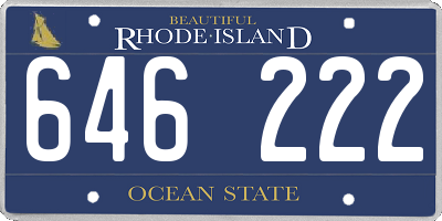 RI license plate 646222