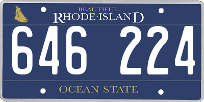 RI license plate 646224
