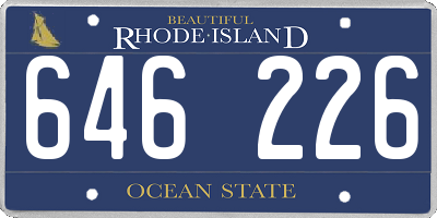 RI license plate 646226