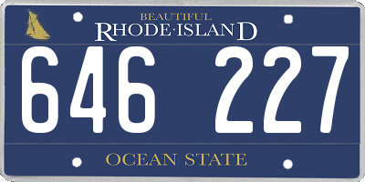 RI license plate 646227