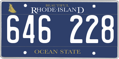 RI license plate 646228