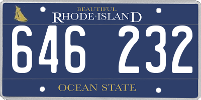 RI license plate 646232