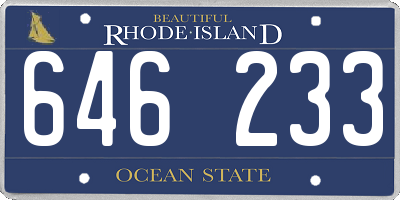 RI license plate 646233