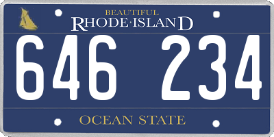 RI license plate 646234