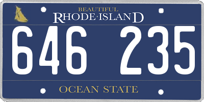 RI license plate 646235