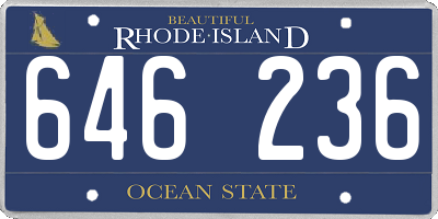 RI license plate 646236