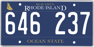 RI license plate 646237