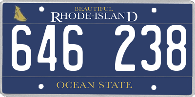 RI license plate 646238