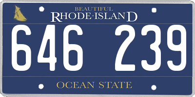 RI license plate 646239
