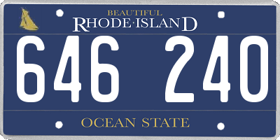 RI license plate 646240