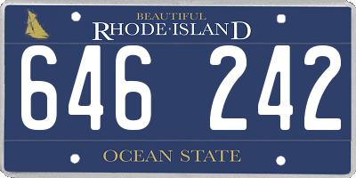 RI license plate 646242