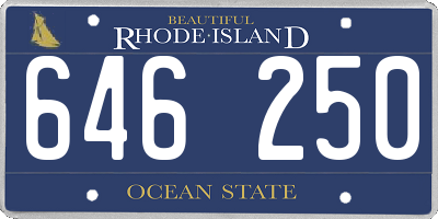 RI license plate 646250