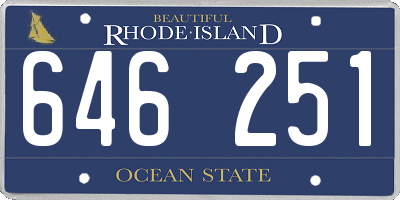 RI license plate 646251