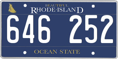 RI license plate 646252