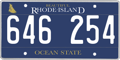 RI license plate 646254