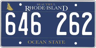RI license plate 646262
