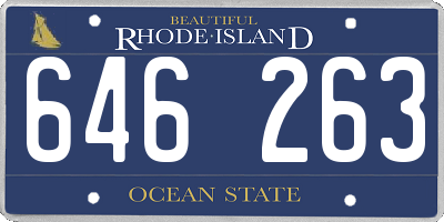 RI license plate 646263