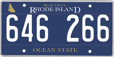 RI license plate 646266