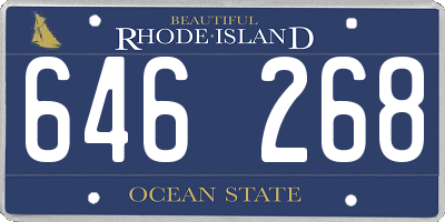 RI license plate 646268
