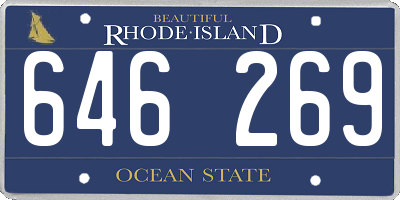RI license plate 646269