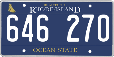 RI license plate 646270