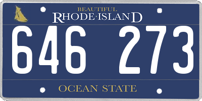 RI license plate 646273