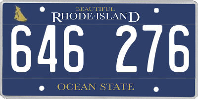 RI license plate 646276