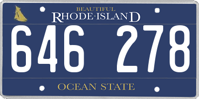 RI license plate 646278