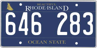 RI license plate 646283