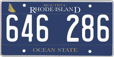 RI license plate 646286