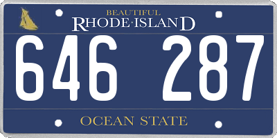 RI license plate 646287
