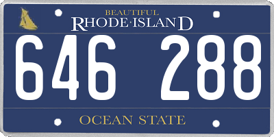 RI license plate 646288