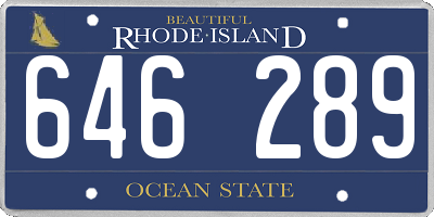 RI license plate 646289