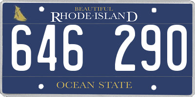 RI license plate 646290