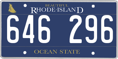 RI license plate 646296
