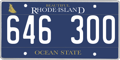 RI license plate 646300
