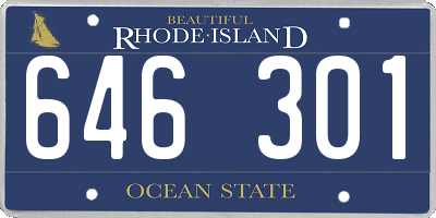 RI license plate 646301
