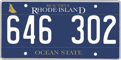 RI license plate 646302