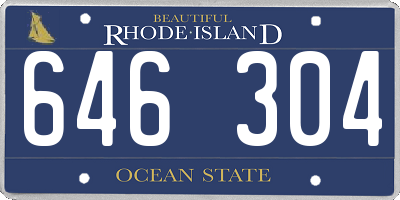 RI license plate 646304