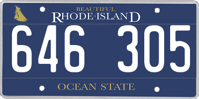 RI license plate 646305