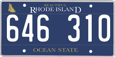 RI license plate 646310