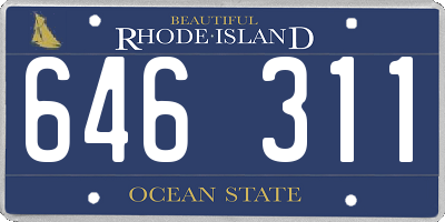 RI license plate 646311