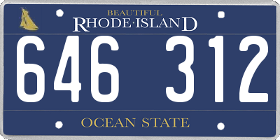 RI license plate 646312