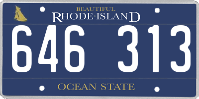 RI license plate 646313